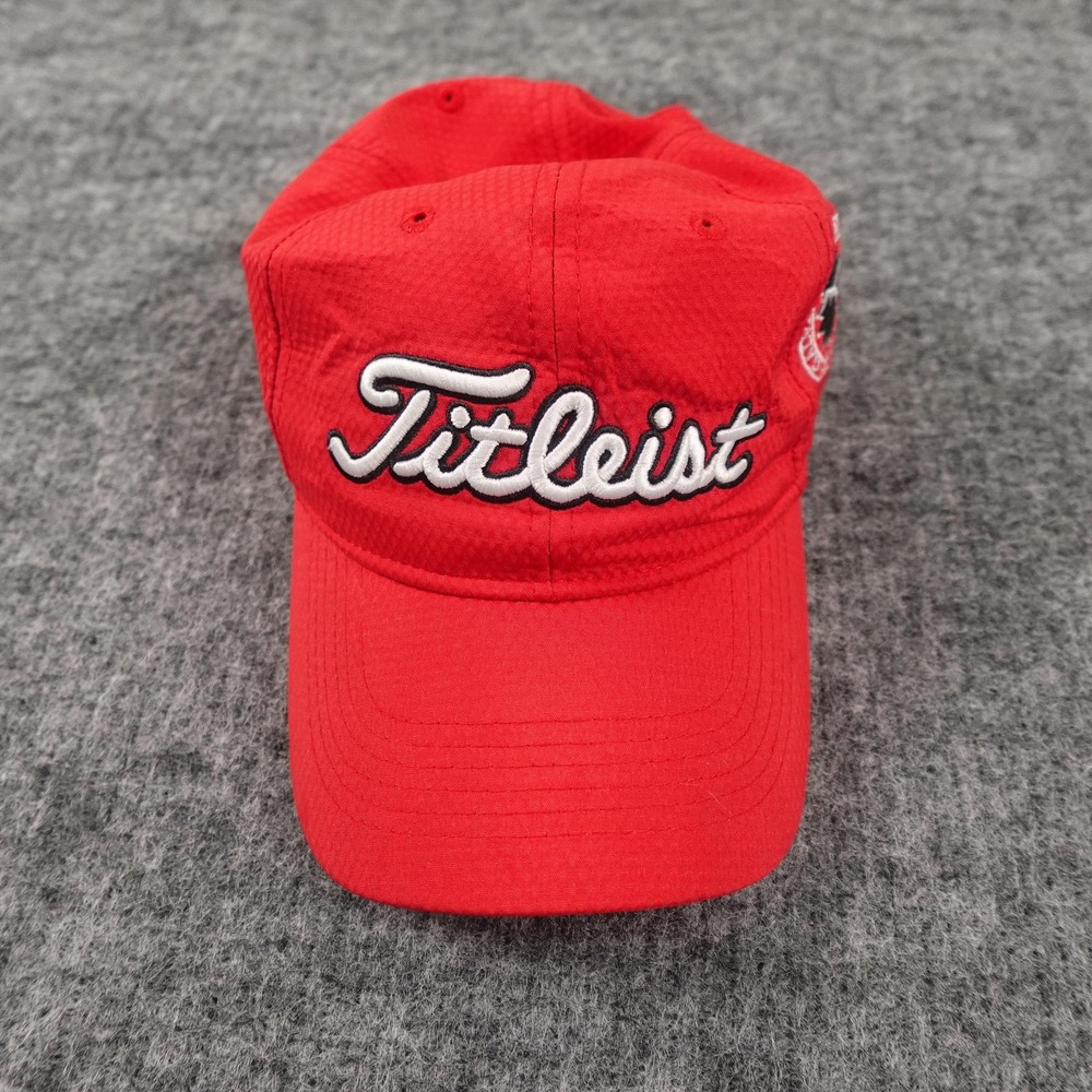 Titleist Hat Cap Red Golf Strap Back‎ Adjustable Performance Galveston Country